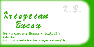 krisztian bucsu business card